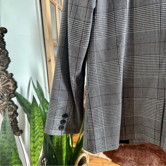 a new day Grey Tattersall Single Breasted Stretch Blazer - Picture 4 of 7